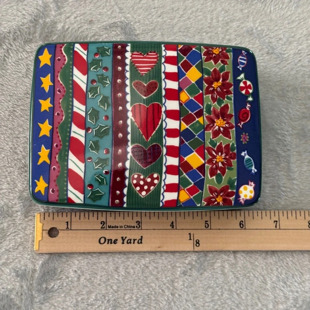 Mikasa Merry Season Trinket Box Jenny Faw‎ FX084 Christmas Candy Dish Japan